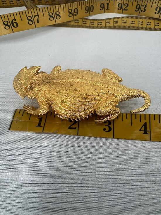 California Coastal Horned Lizard Gold Plated Belt Buckle main image 8